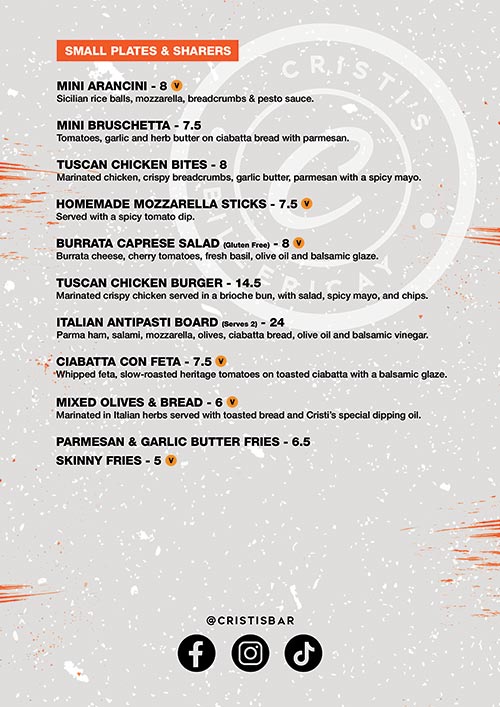 Food Menu Back